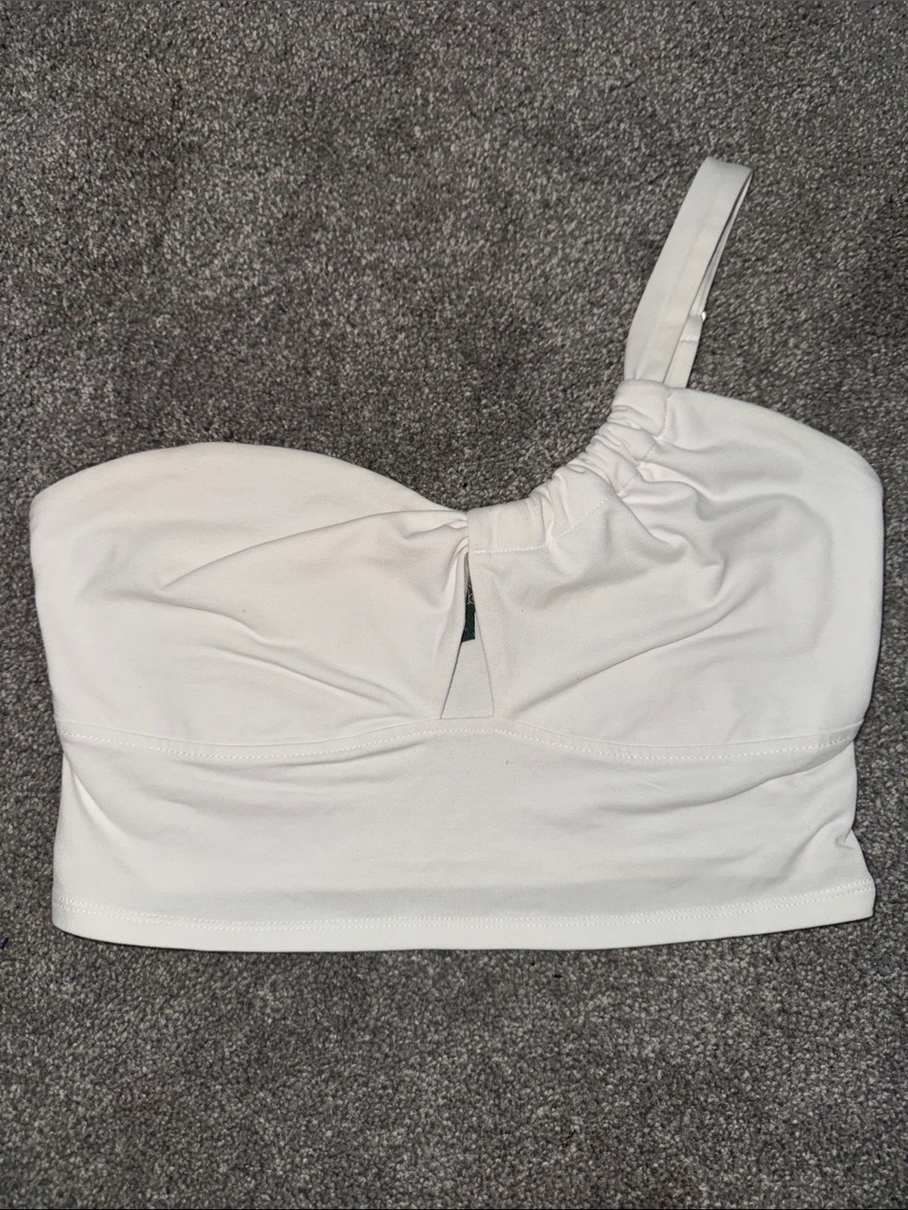 Wild Fable White One-Shoulder Crop Top